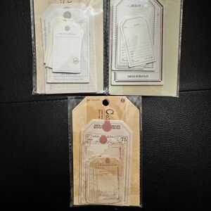 3 Pack of Vintage Style Paper Tags Collection - Cream Daily Schedule Note Labels